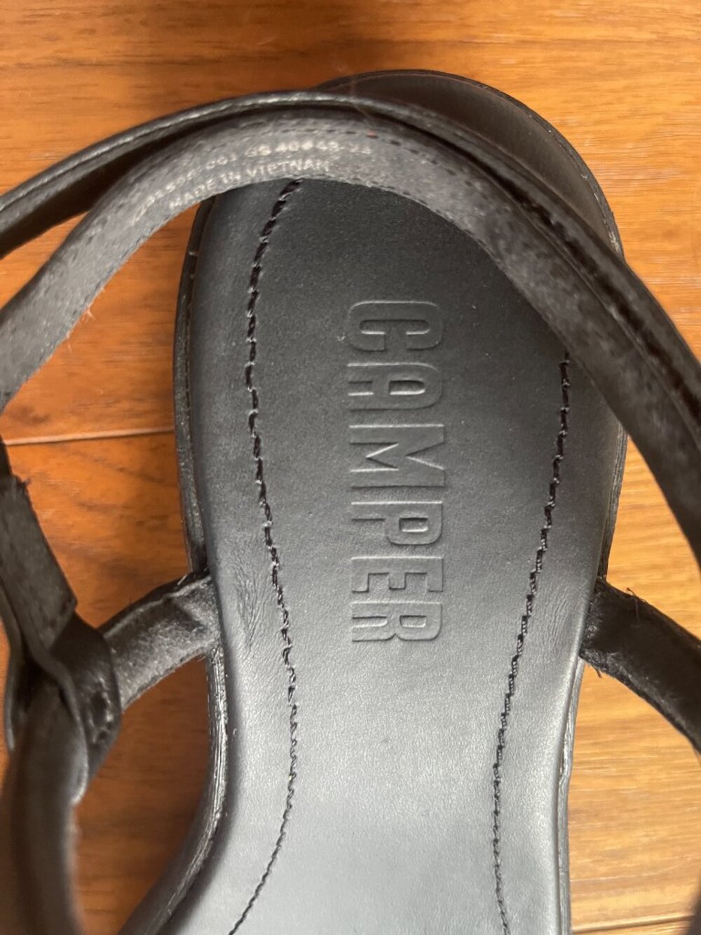 Camper Thelma black leather platform Sandals in black - sz 40 - US 9.5 - Picture 6 of 14